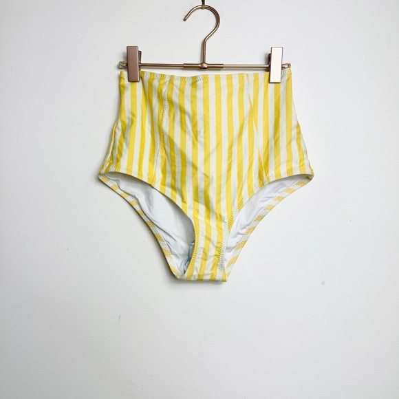Reformation high waist yellow stripe swim bottom - Picture 3 of 7